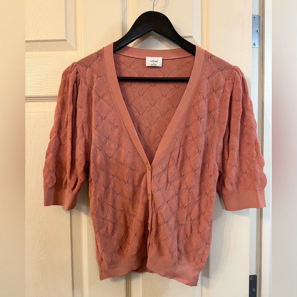 💗Women’s Wilfred Blush Pointelle Cardigan Size Medium 💗
